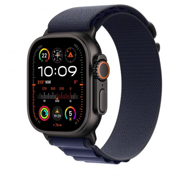 Apple 49mm Navy Alpine Loop - Large - Black Titanium Finish