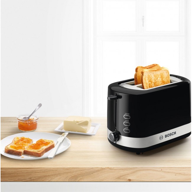 Bosch TAT6A513 toaster 2 slice(s) 800 W Black, Stainless steel Bosch TAT6A513 toaster 2 slice(s) 800 W Black, Stainless steel