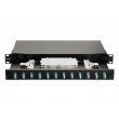 Equip 12-Port Fiber Optic Splice Box, LC Duplex, OM3, 1U, Equipped, Black