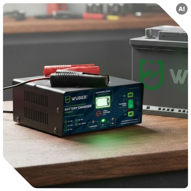 Microprocessor charger 6-12 V 15 A + battery charger W14017 WUBER
