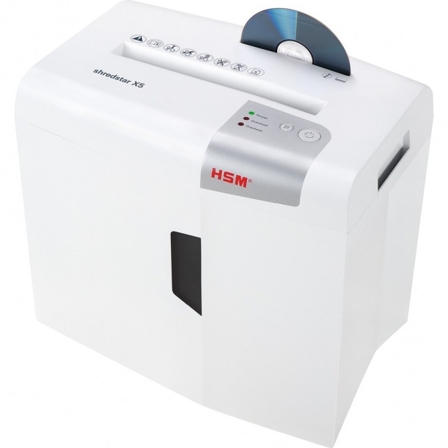 HSM shredstar X5 document shredder, 4.5 x 30 mm + separate CD-cutting mechanism