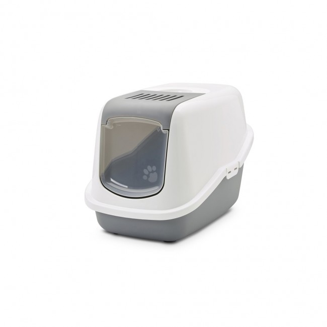 SAVIC Nestor White-Grey - Covered Cat Litter Box - 56x39x38.5 cm - 1 pc SAVIC Nestor White-Grey - Covered Cat Litter Box - 56x39x38.5 cm - 1 pc