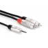 Hosa Technology HMR-010Y audio cable 3 m 3.5mm TRS 2 x RCA Black, Silver