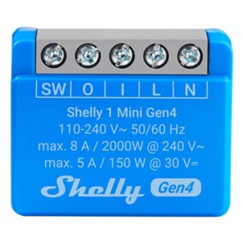 SHELLY 1 Mini Gen4 Smart switch Blue 2 pcs