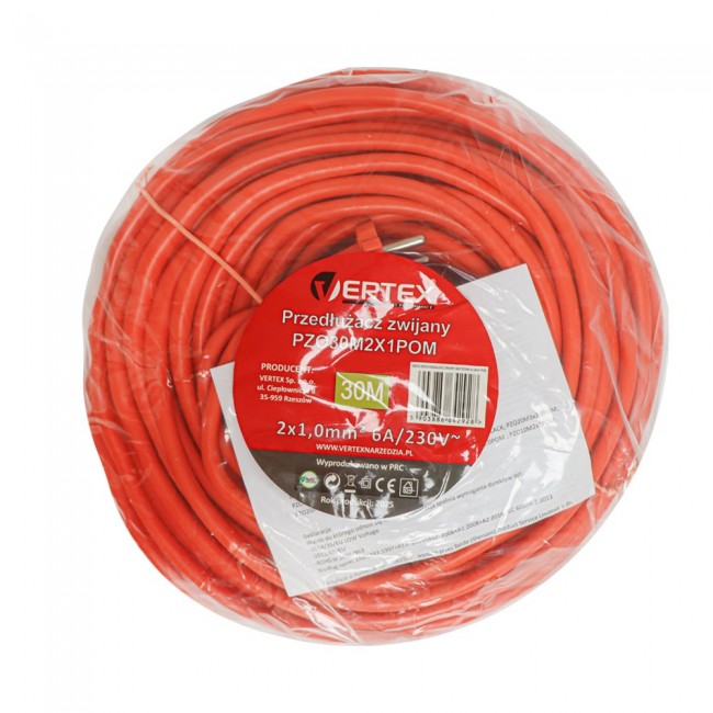 30 m retractable extension cord, PZO30M2x1.0 mm VERTEX 30 m retractable extension cord, PZO30M2x1.0 mm VERTEX