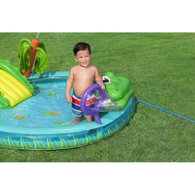Bestway Crocodile Cove Kids Inflatable Water Play Center and Pool 2.24 m x 1.81 m x 72 cm