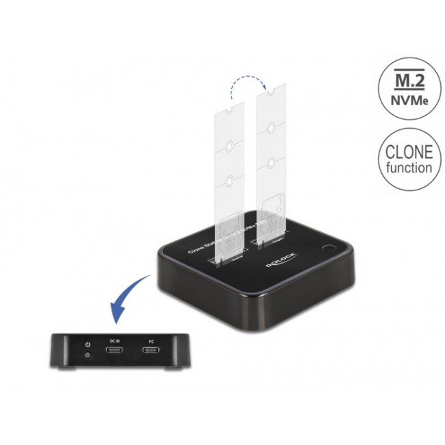DeLOCK M.2 Docking Station for 2 x M.2 NVMe PCIe SSD with Clone function DeLOCK M.2 Docking Station for 2 x M.2 NVMe PCIe SSD with Clone function