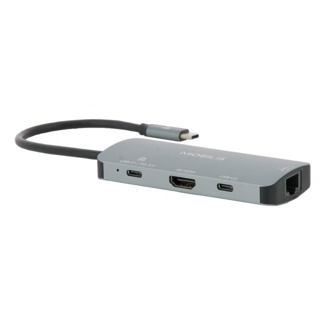 Mobilis 001382 laptop dock/port replicator Wired USB 3.2 Gen 1 (3.1 Gen 1) Type-C Black, Grey