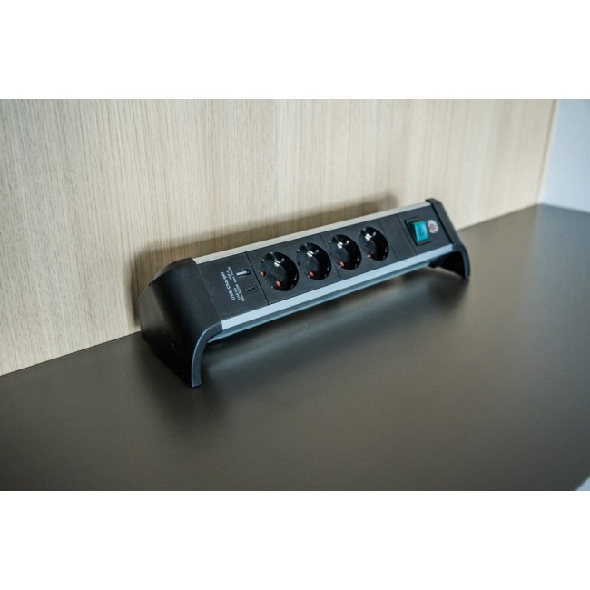 Brennenstuhl 1391040420 power extension 1.8 m 4 AC outlet(s) Indoor Black, Silver