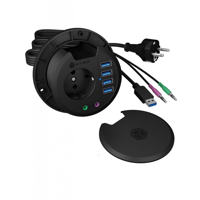 ICY BOX IB-HUB1430 socket-outlet Black