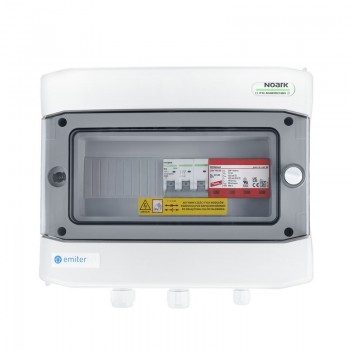 Switchgear attached AC hermetic IP65 EMITTER with AC Dehn type 2 surge arrester, 50A 3-F, RCD type A 63A/300mA