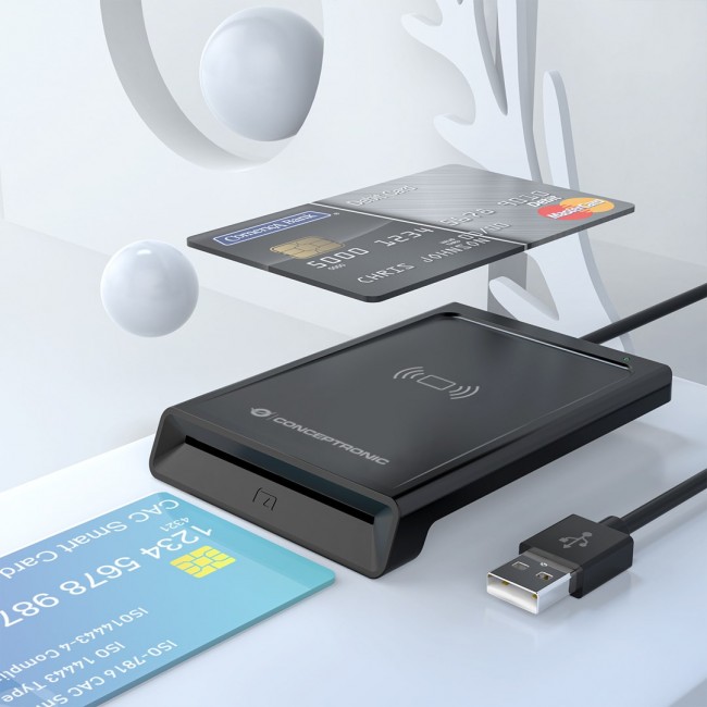 Conceptronic BIAN11B Dual Interface Smart ID Card Reader