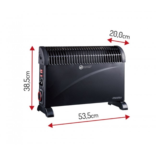 Mesko Home MS 7741 Indoor Black 2000 W Convector electric space heater