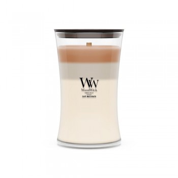 WoodWick Caf Macchiato wax candle Cylinder Coffee White, Brown 1 pc(s)