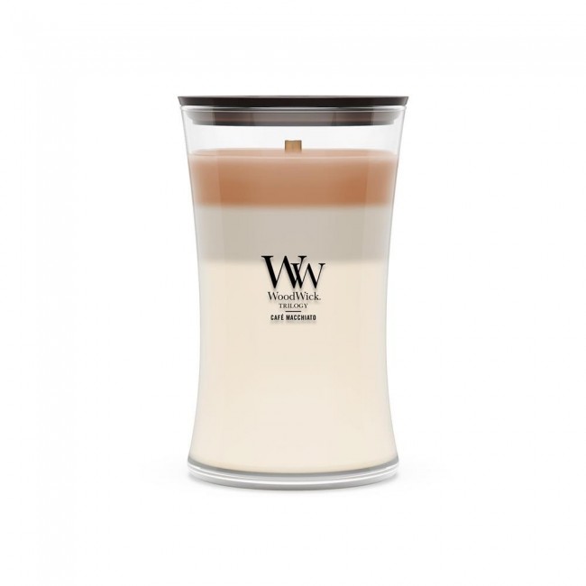 WoodWick Caf Macchiato wax candle Cylinder Coffee White, Brown 1 pc(s)