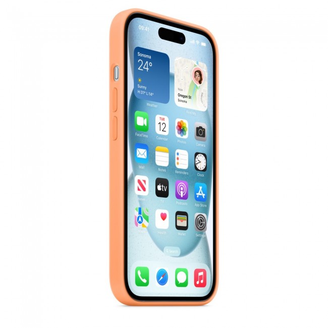 Apple iPhone 15 Silicone Case with MagSafe - Orange Sorbet
