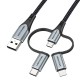 Vention USB 2.0 A Male to 3-in-1 Micro-B&USB-C&Lightning Male Cable 1M Gray Aluminum Alloy Type Vention USB 2.0 A Male to 3-in-1 Micro-B&USB-C&Lightning Male Cable 1M Gray Aluminum Alloy Type