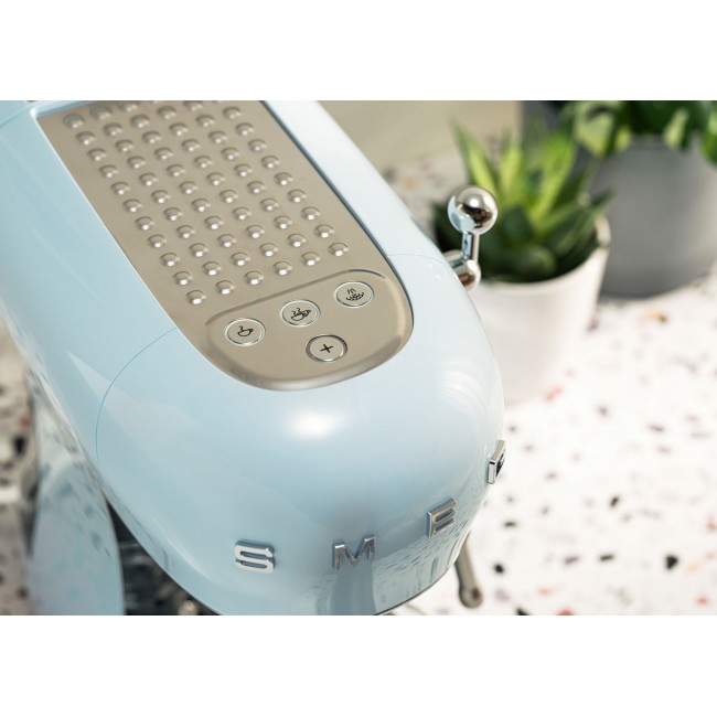 Smeg ECF02PBEU coffee machine pastel blue