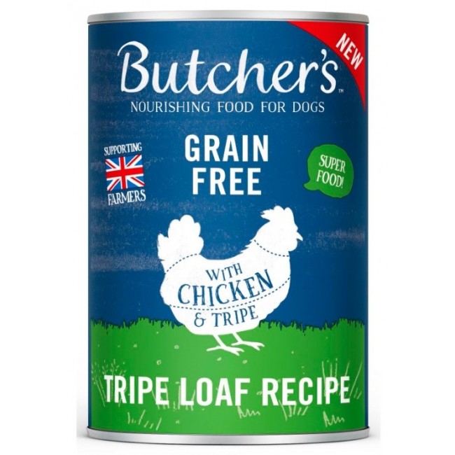 BUTCHER'S Original Tripe Chicken and Rumen Pate - wet dog food - 400g BUTCHER'S Original Tripe Chicken and Rumen Pate - wet dog food - 400g