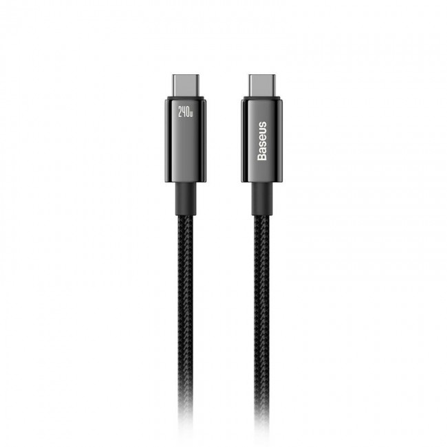 Kabel Baseus Tungsten Gold USB-C to USB-C 480 Mb/s QC 240 W PD 2 m Black