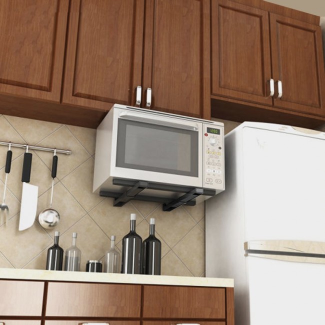 Maclean MC-915 B Universal Microwave Bracket Holder Wall Mount Adjustable Solid Metal Kitchen 30kg Black Maclean MC-915 B Universal Microwave Bracket Holder Wall Mount Adjustable Solid Metal Kitchen 30kg Black