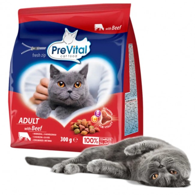 PREVITAL Adult Beef - dry cat food - 300g