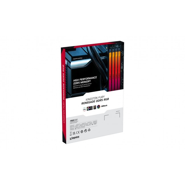 Kingston Technology FURY 16GB 7200MT/s DDR5 CL38 DIMM (Kit of 2) Renegade RGB XMP Kingston Technology FURY 16GB 7200MT/s DDR5 CL38 DIMM (Kit of 2) Renegade RGB XMP