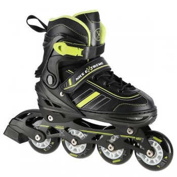 NILS EXTREME NH18191 2IN1 INLINE SKATES BLACK/LIME SIZE. S (29-33) WITH INTERCHANGEABLE HOCKEY SKATES