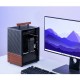 Jonsbo T6 PC Case, Mini-Tower, Mini-ITX, Tempered Glass, Wood, black