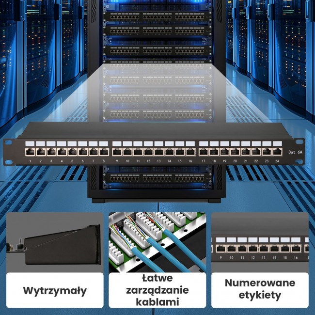 Patch Panel - Extralink CAT6A STP, 24 ports