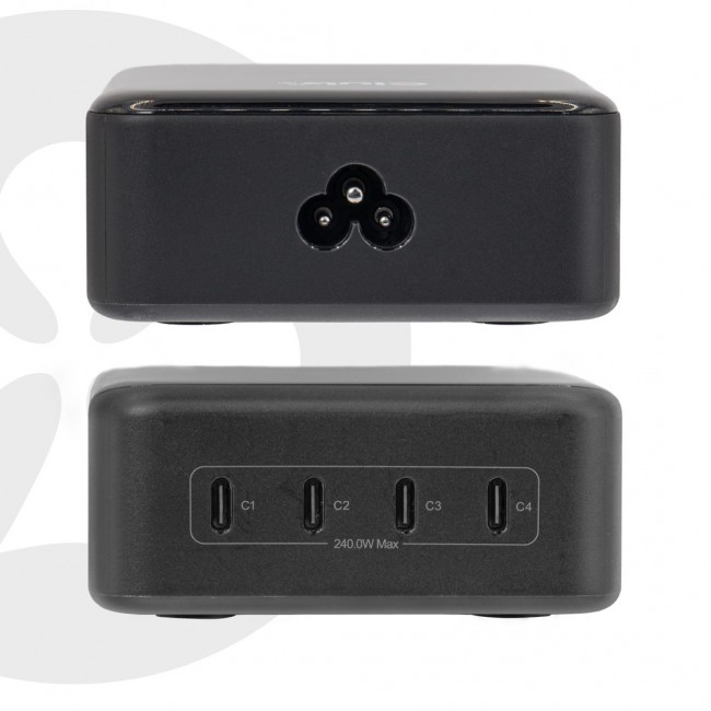 CLUB3D CAC-1933 4-Port USB-C Charging Station 240W GaN PD 3.1 + PPS + LED Display