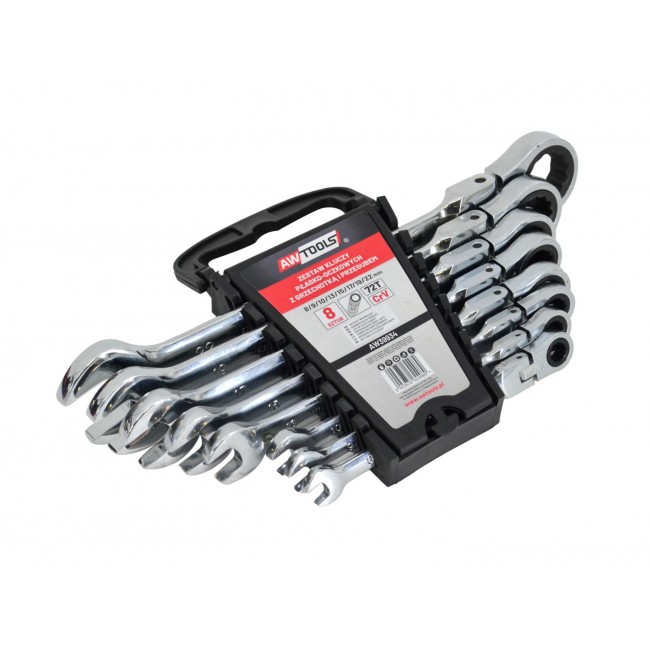 AW COMBINATION WRENCH WITH SIN. WRIST. KPL. 8pcs 8-22mm