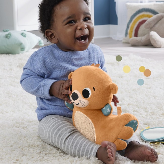 Fisher-Price 2-in-1 Rockin Tummy Time Otter Plush Toy with Soft Book for Newborn Sensory Play Fisher-Price 2-in-1 Rockin Tummy Time Otter Plush Toy with Soft Book for Newborn Sensory Play