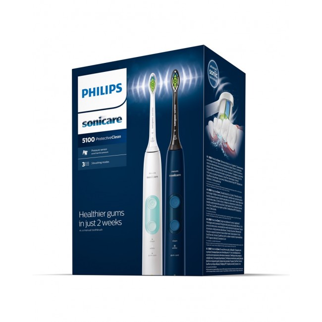 Philips Sonicare ProtectiveClean 5100 ProtectiveClean 5100 HX6851/34 2-pack sonic electric toothbrushes with accessories Philips Sonicare ProtectiveClean 5100 ProtectiveClean 5100 HX6851/34 2-pack sonic electric toothbrushes with accessories