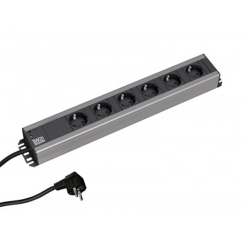 Bachmann 300.000 power extension 2 m 6 AC outlet(s) Indoor Black, Grey