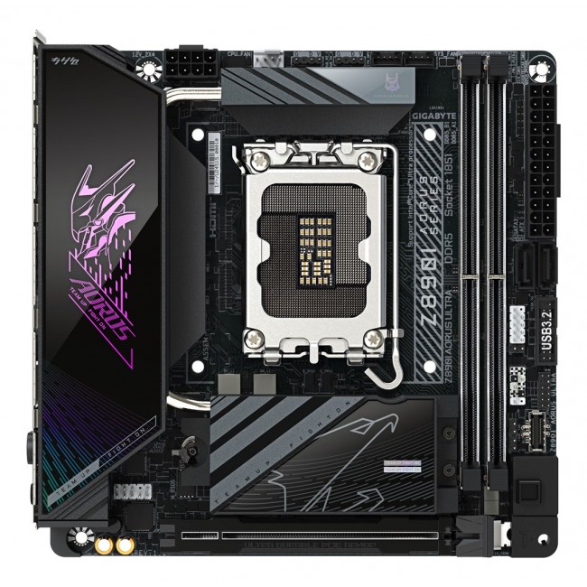 GIGABYTE Z890I AORUS ULTRA Motherboard - Supports Intel Core Ultra (Series 2) CPUs, 8+1+2 phases VRM, up to 8800MHz DDR5 (OC), 1xPCIe 5.0 + 1xPCIe 4.0, Wi-Fi 7, 2.5GbE LAN, Thunderbolt 4 GIGABYTE Z890I AORUS ULTRA Motherboard - Supports Intel Core Ultra (Series 2) CPUs, 8+1+2 phases VRM, up to 8800MHz DDR5 (OC), 1xPCIe 5.0 + 1xPCIe 4.0, Wi-Fi 7, 2.5GbE LAN, Thunderbolt 4