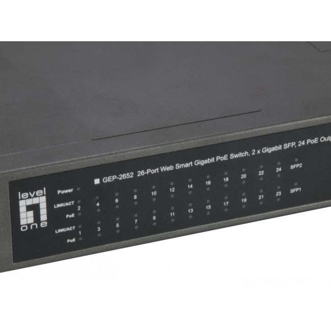 LevelOne GEP-2652 network switch Managed L2 Gigabit Ethernet (10/100/1000) Power over Ethernet (PoE) Grey