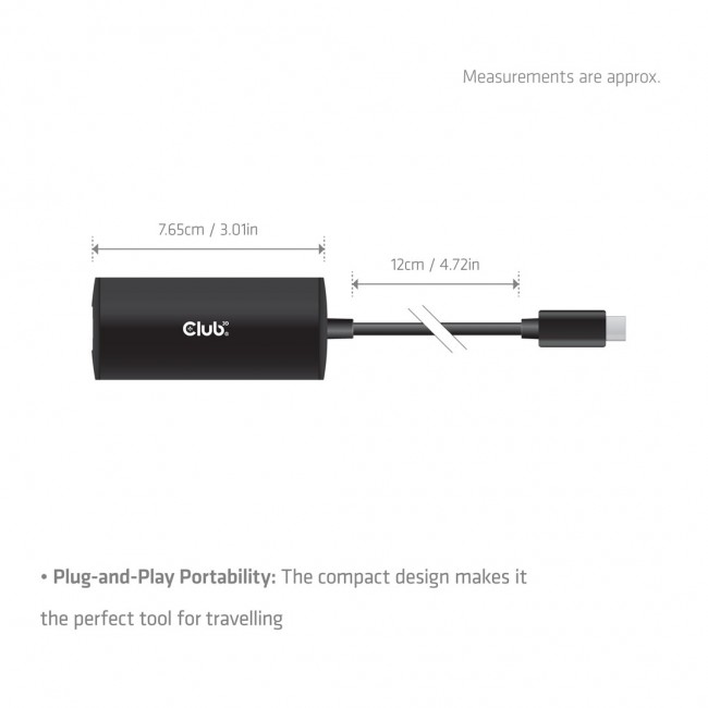 CLUB3D CAC-2531 laptop dock/port replicator Wired USB 3.2 Gen 1 (3.1 Gen 1) Type-C Black