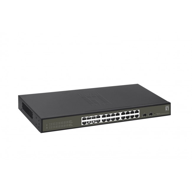 LevelOne Hilbert 26-Port Gigabit Smart Lite Switch, 24 x Gigabit RJ45, 2 x Gigabit SFP