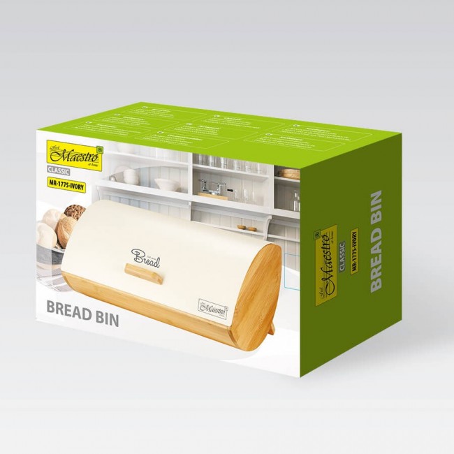 Maestro MR-1775-IVORY bread box Other Ivory, Wood Bamboo, Metal