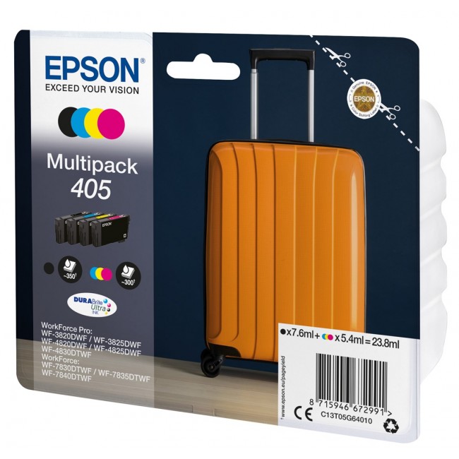 Epson 405 DURABrite Ultra Ink ink cartridge 1 pc(s) Original Standard Yield Black, Cyan, Magenta, Yellow Epson 405 DURABrite Ultra Ink ink cartridge 1 pc(s) Original Standard Yield Black, Cyan, Magenta, Yellow