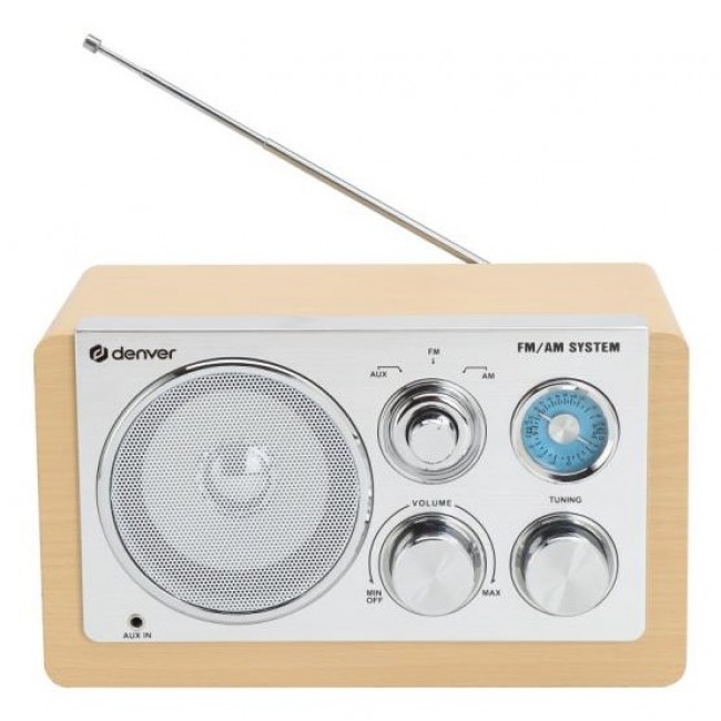 Denver TR-63LW radio Personal Analog Bamboo, Silver Denver TR-63LW radio Personal Analog Bamboo, Silver