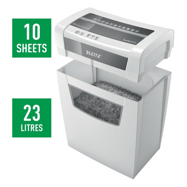 Leitz IQ Home Office P-4 paper shredder Particle-cut shredding 22 cm White Leitz IQ Home Office P-4 paper shredder Particle-cut shredding 22 cm White