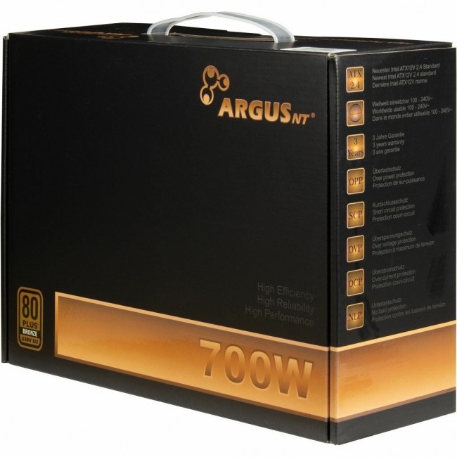 Inter-Tech ArgusNT BPS-700 power supply unit 700 W 20+4 pin ATX ATX Black Inter-Tech ArgusNT BPS-700 power supply unit 700 W 20+4 pin ATX ATX Black