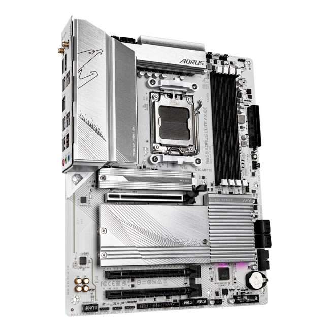 Gigabyte B650 AORUS ELITE AX ICE Motherboard - Supports AMD Ryzen 8000 CPUs, 12+2+2 Phases Digital VRM, up to 8000MHz DDR5 (OC), 1xPCIe 5.0 + 2xPCIe 4.0 M.2, Wi-Fi 6E, 2.5GbE LAN, USB 3.2 Gen 2 Gigabyte B650 AORUS ELITE AX ICE Motherboard - Supports AMD Ryzen 8000 CPUs, 12+2+2 Phases Digital VRM, up to 8000MHz DDR5 (OC), 1xPCIe 5.0 + 2xPCIe 4.0 M.2, Wi-Fi 6E, 2.5GbE LAN, USB 3.2 Gen 2
