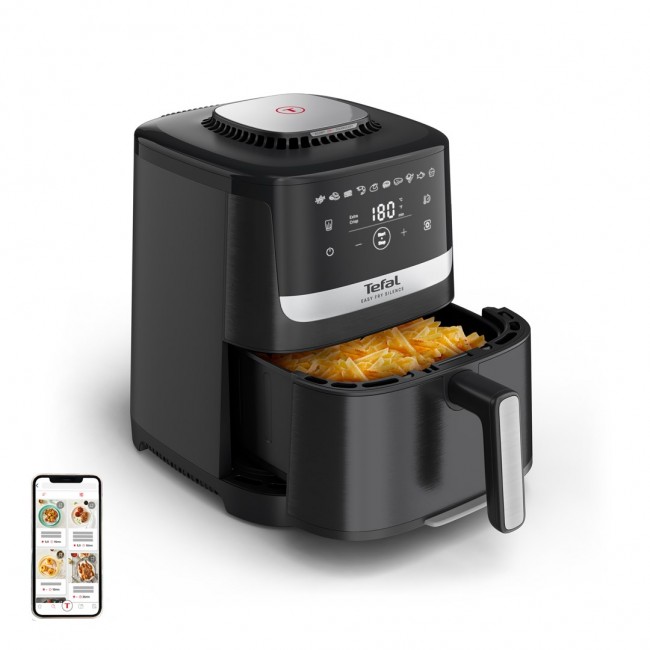 Tefal Easy Fry Silence EY5528E0 fryer Single 5 L Stand-alone Hot air fryer Black, Stainless steel