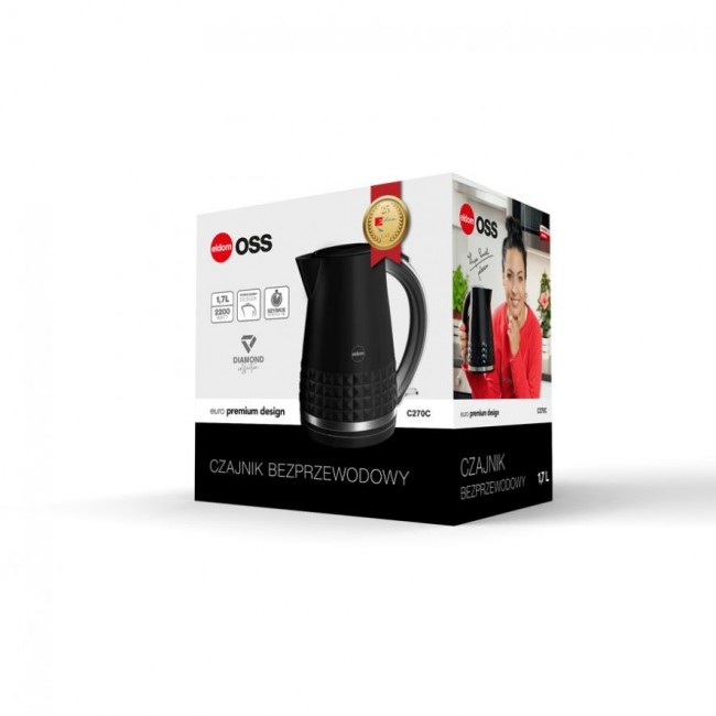 ELDOM C270C OSS electric kettle 1.7 L 2150 W Black ELDOM C270C OSS electric kettle 1.7 L 2150 W Black