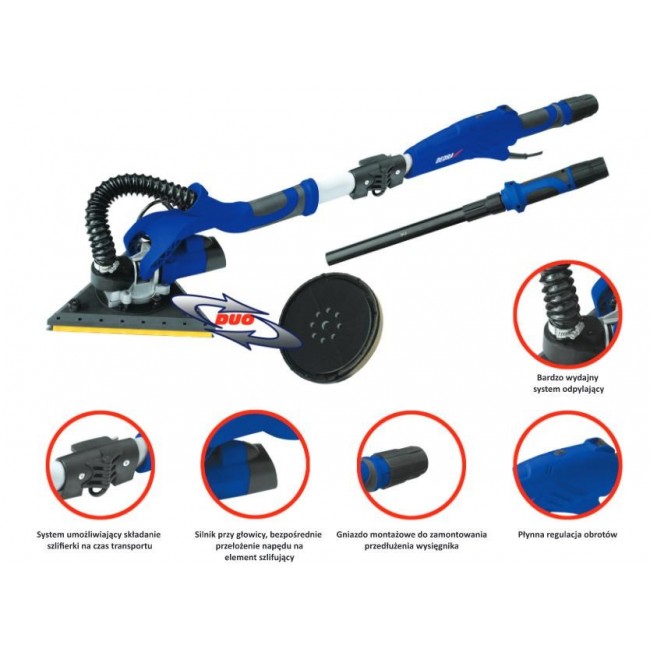 DEDRA DED7758 portable sander Drywall sander 1500 RPM Black, Blue, White 710 W DEDRA DED7758 portable sander Drywall sander 1500 RPM Black, Blue, White 710 W