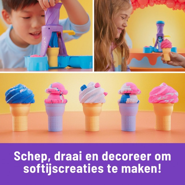Kinetic Sand , Soft Serve Station with 14oz Play Sand (Blue, Pink & White), 2 Ice Cream Cones & 2 Tools, Sensory Toys for Kids Ages 5 and up Kinetic Sand , Soft Serve Station with 14oz Play Sand (Blue, Pink & White), 2 Ice Cream Cones & 2 Tools, Sensory Toys for Kids Ages 5 and up