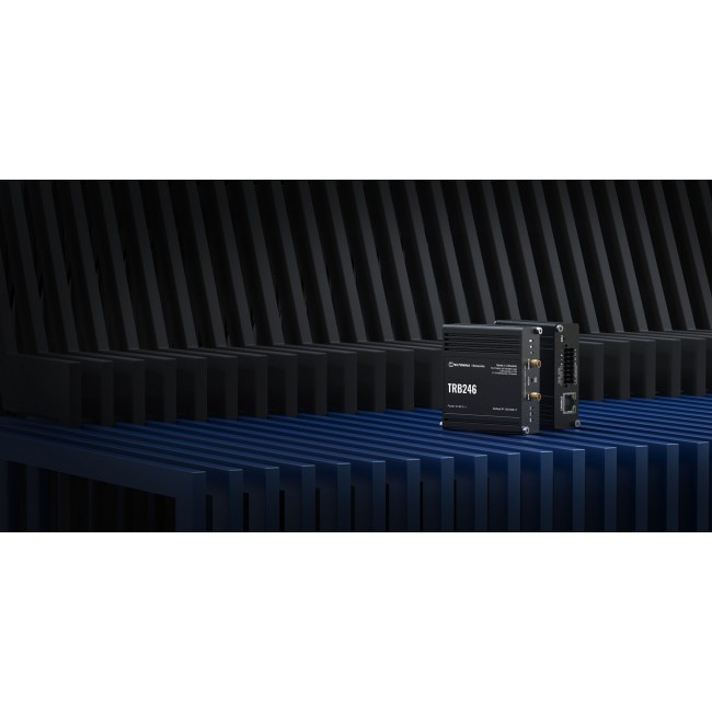 Teltonika Industrial router, IoT LTE gateway TRB246 Cat 4, 1x RJ45 100Mb/s, IP30 Teltonika Industrial router, IoT LTE gateway TRB246 Cat 4, 1x RJ45 100Mb/s, IP30